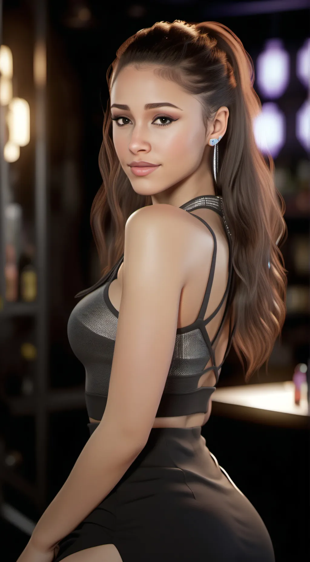 ai character: Ariana Grande background