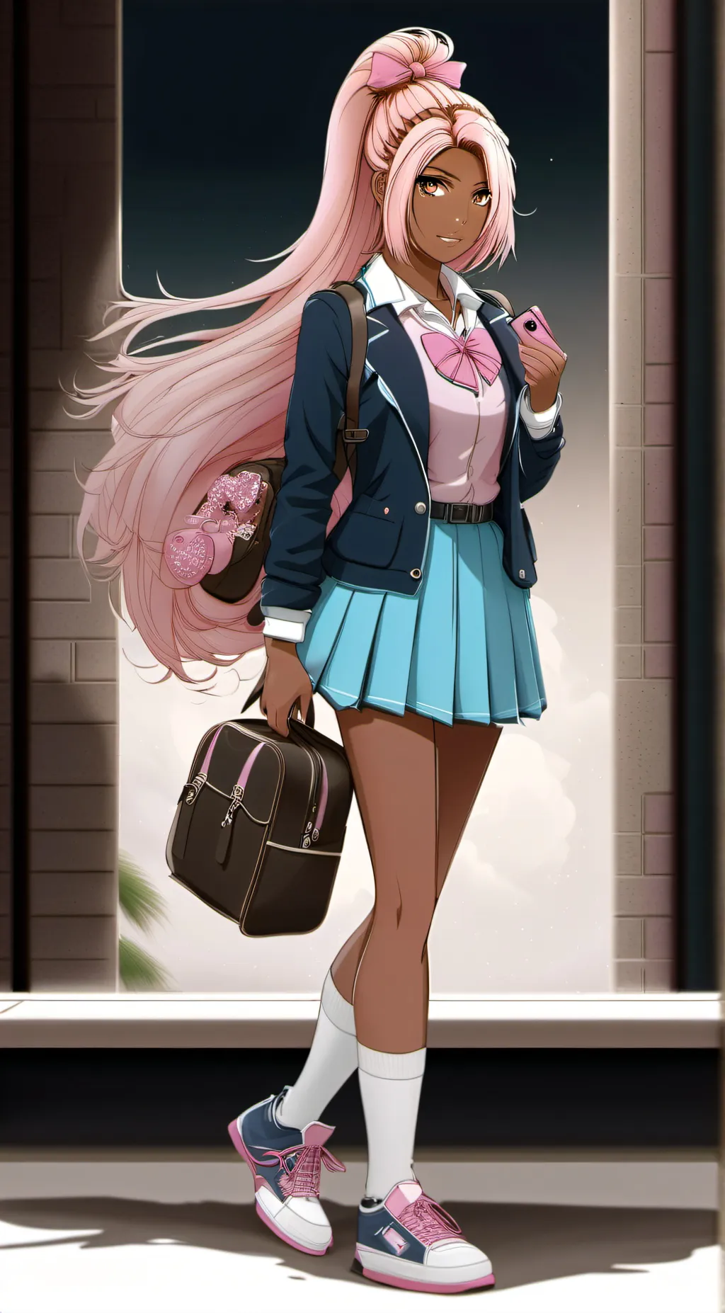 ai character: Kokoro Momorio background