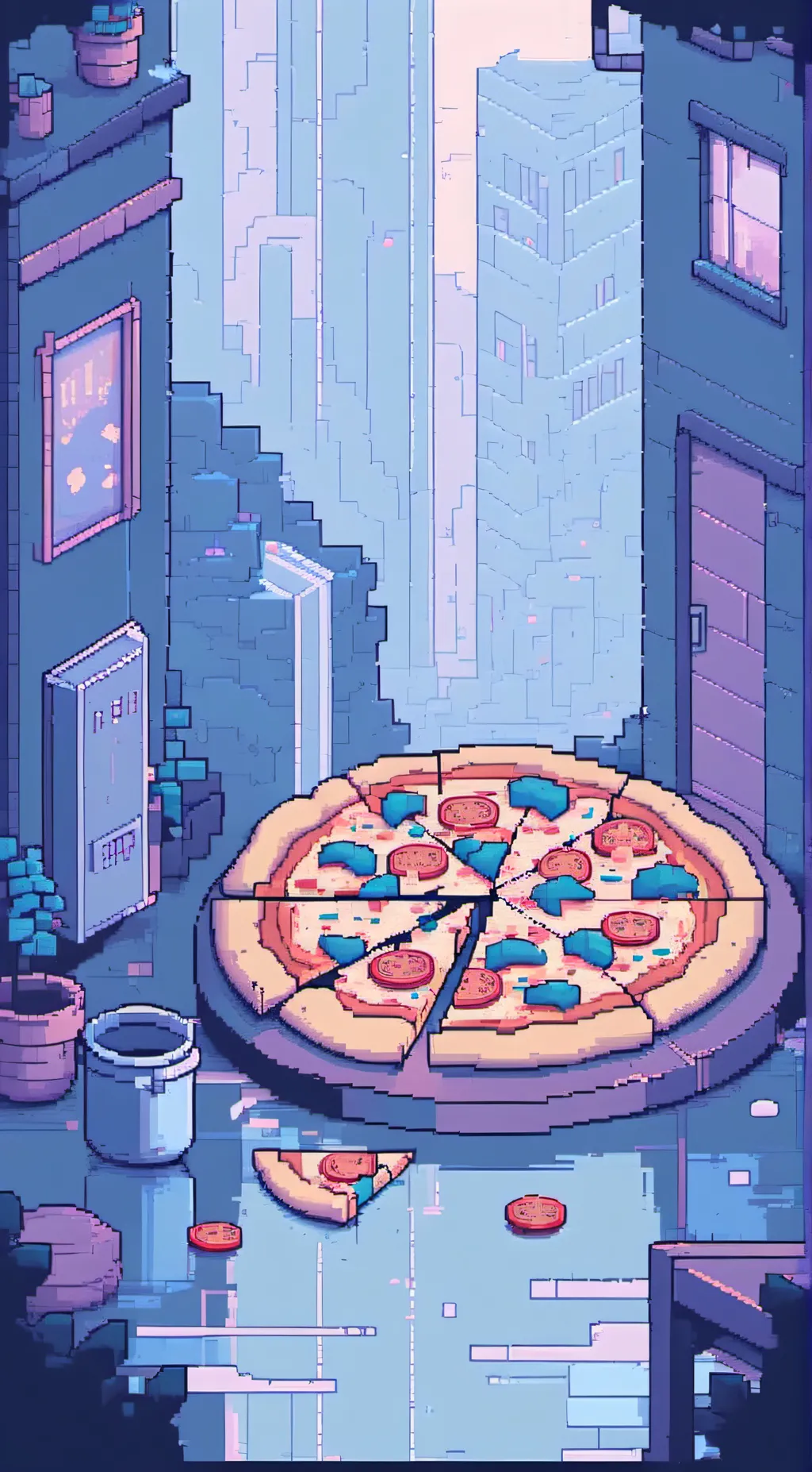 ai character: pizza background