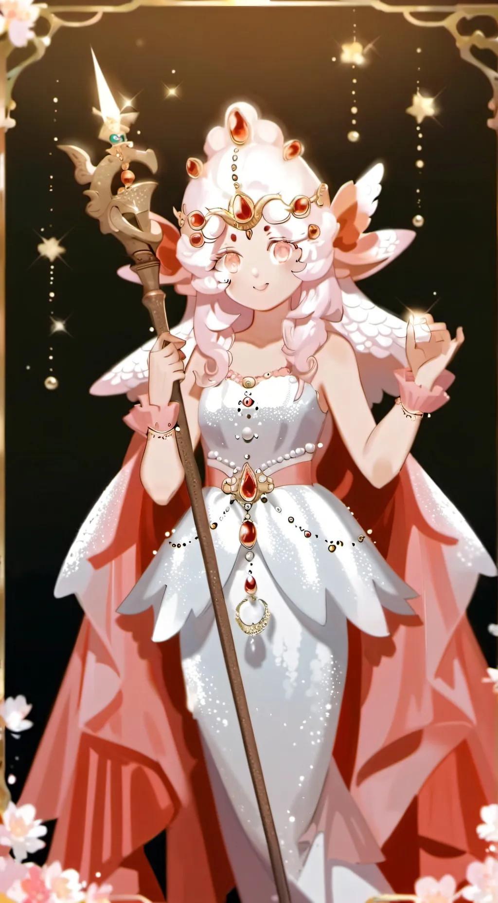 ai character: white pearl cookie background