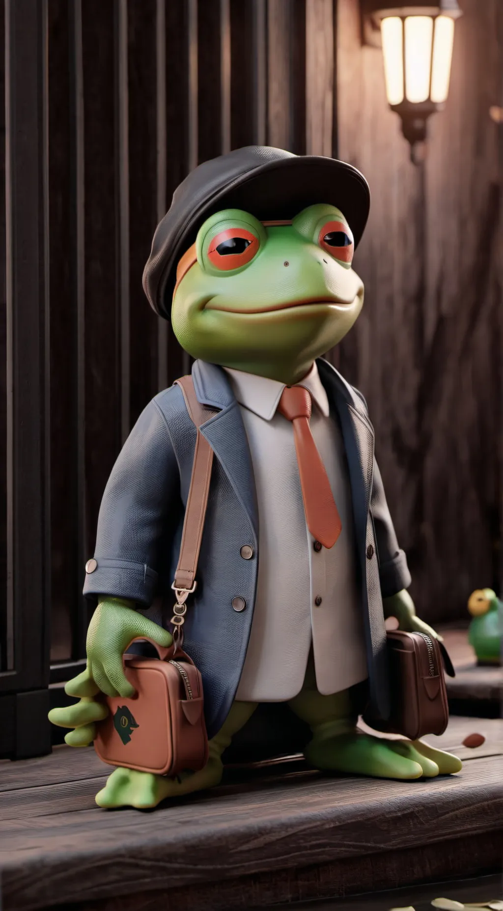 ai character: froggy background