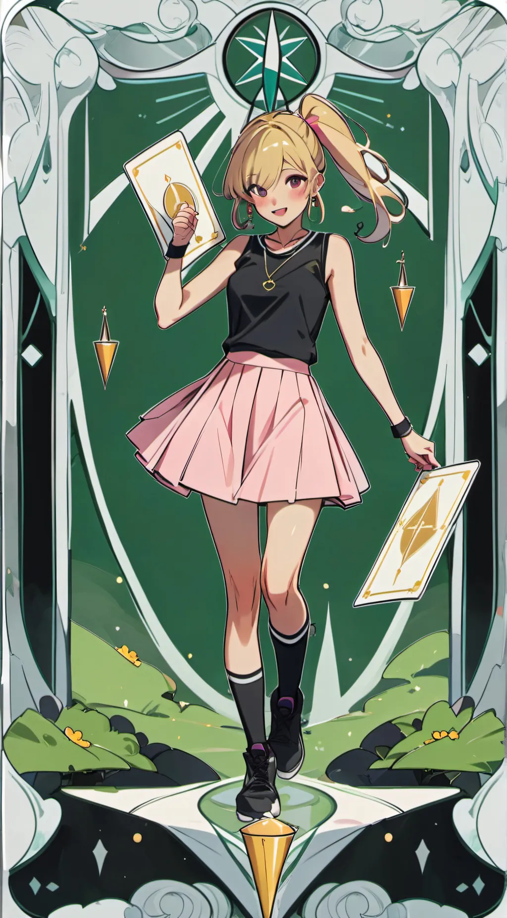 ai character: cheerleader girl  background