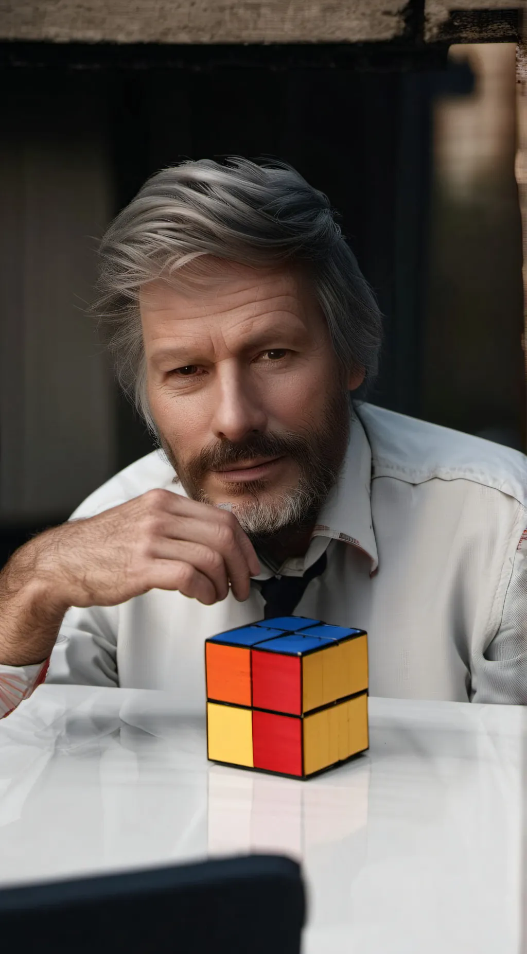 ai character: Rubik's cube  background