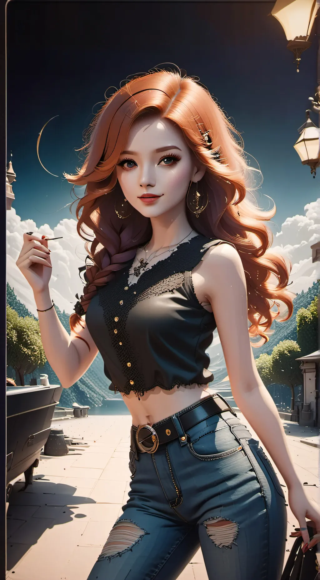 ai character: Amber background