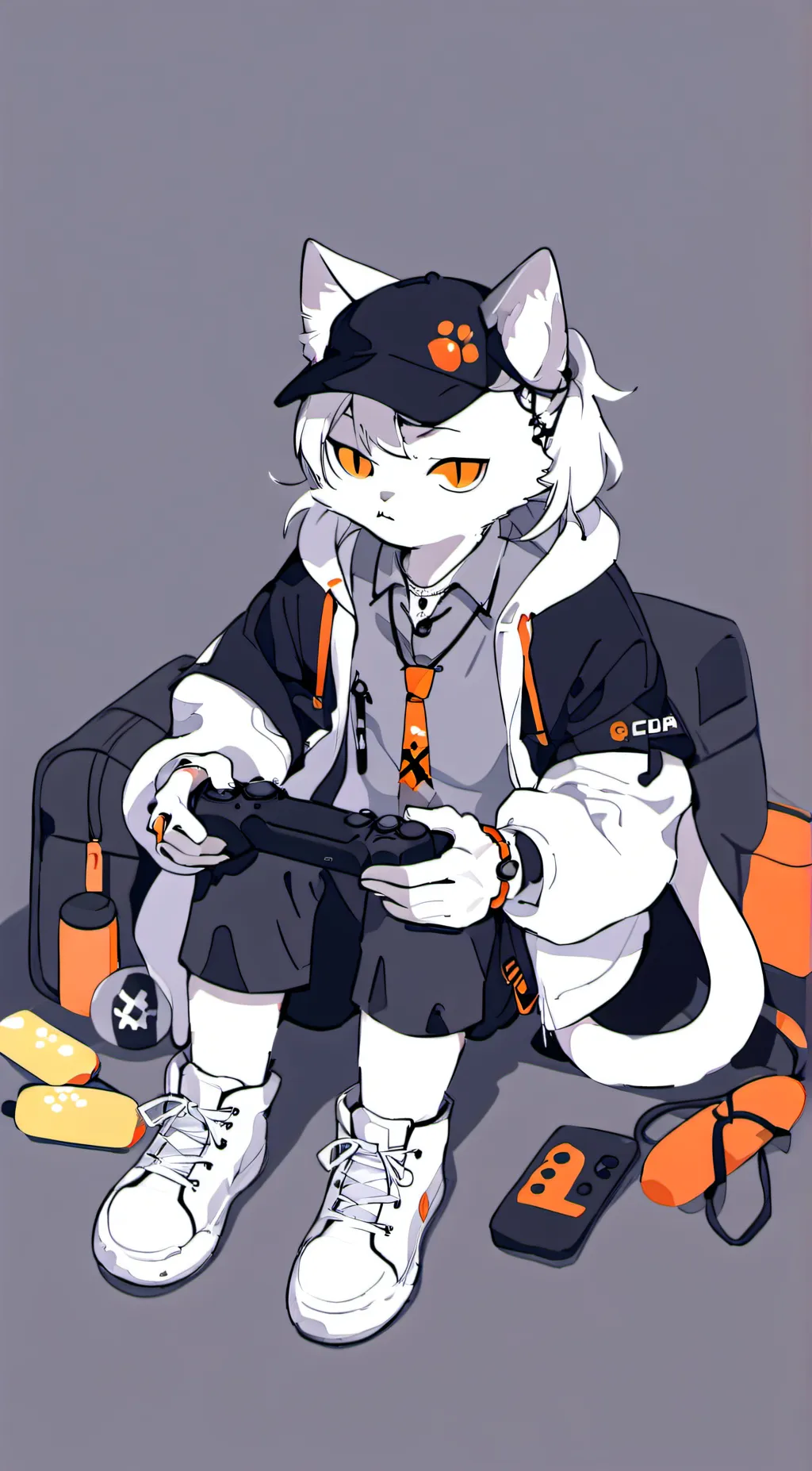 ai character: Gamer cat background