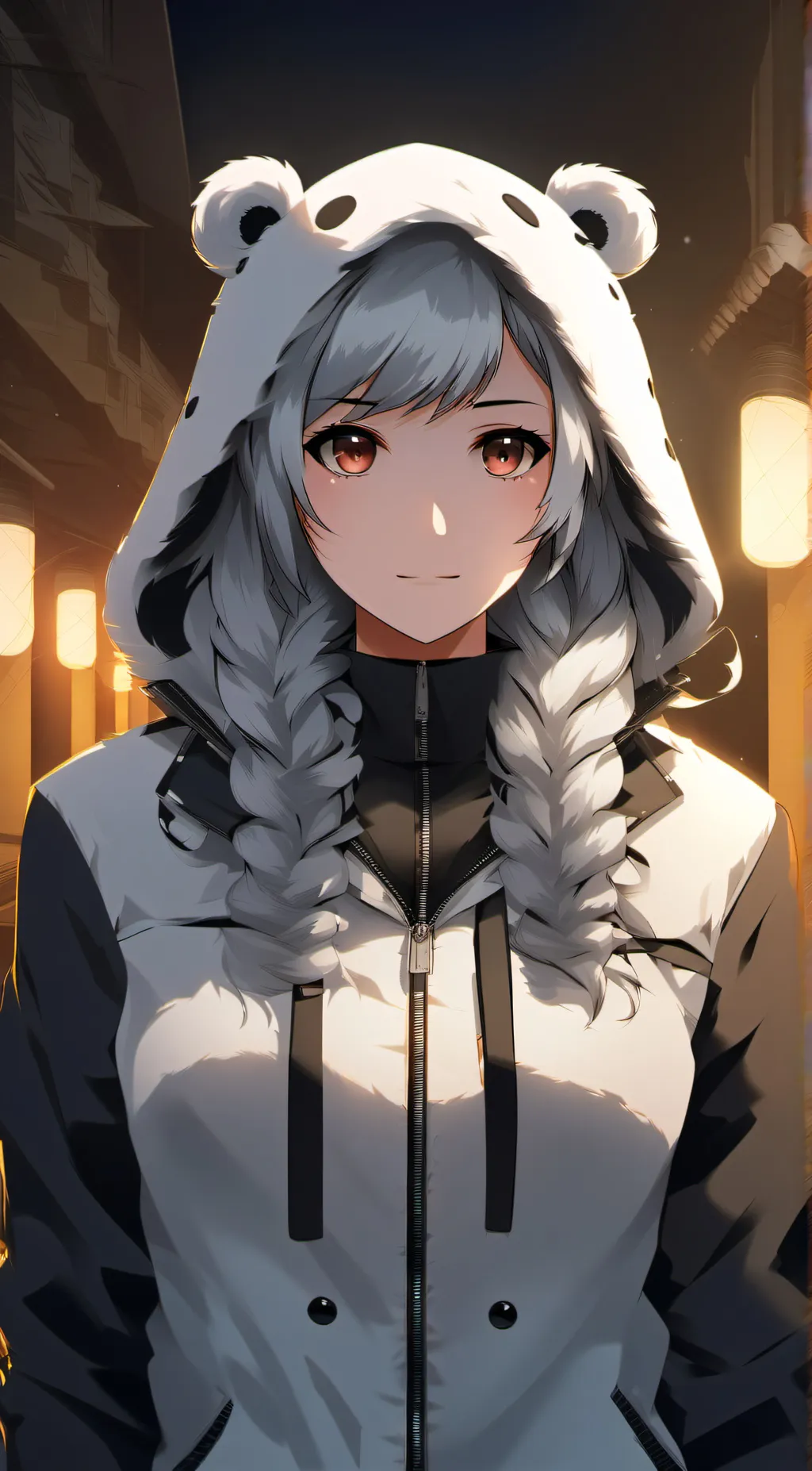 ai character: Shirokuma  background