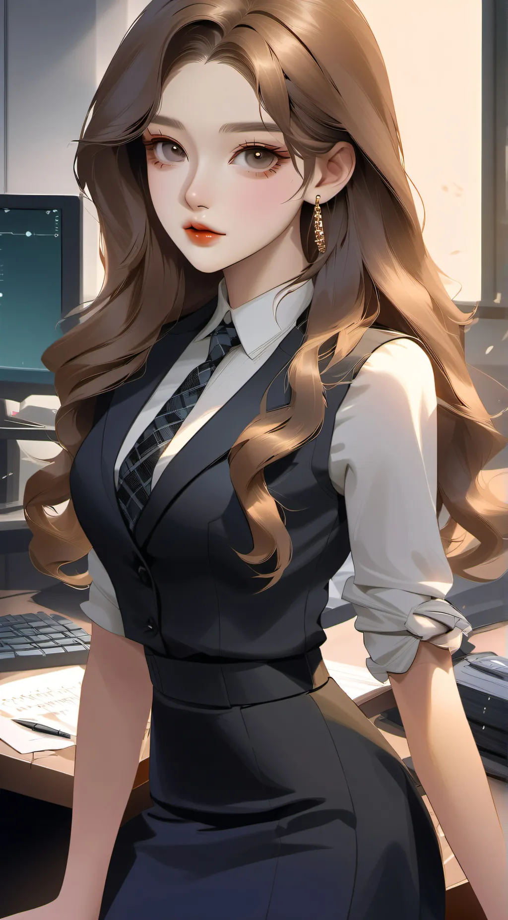 ai character: Ashley  background