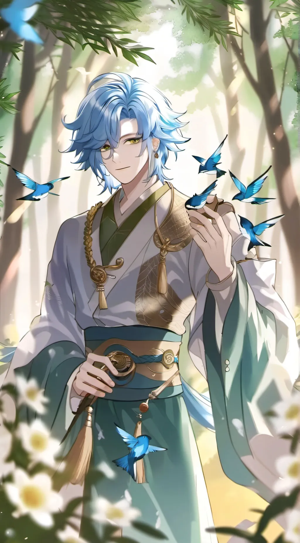 ai character: Forest god Wally background