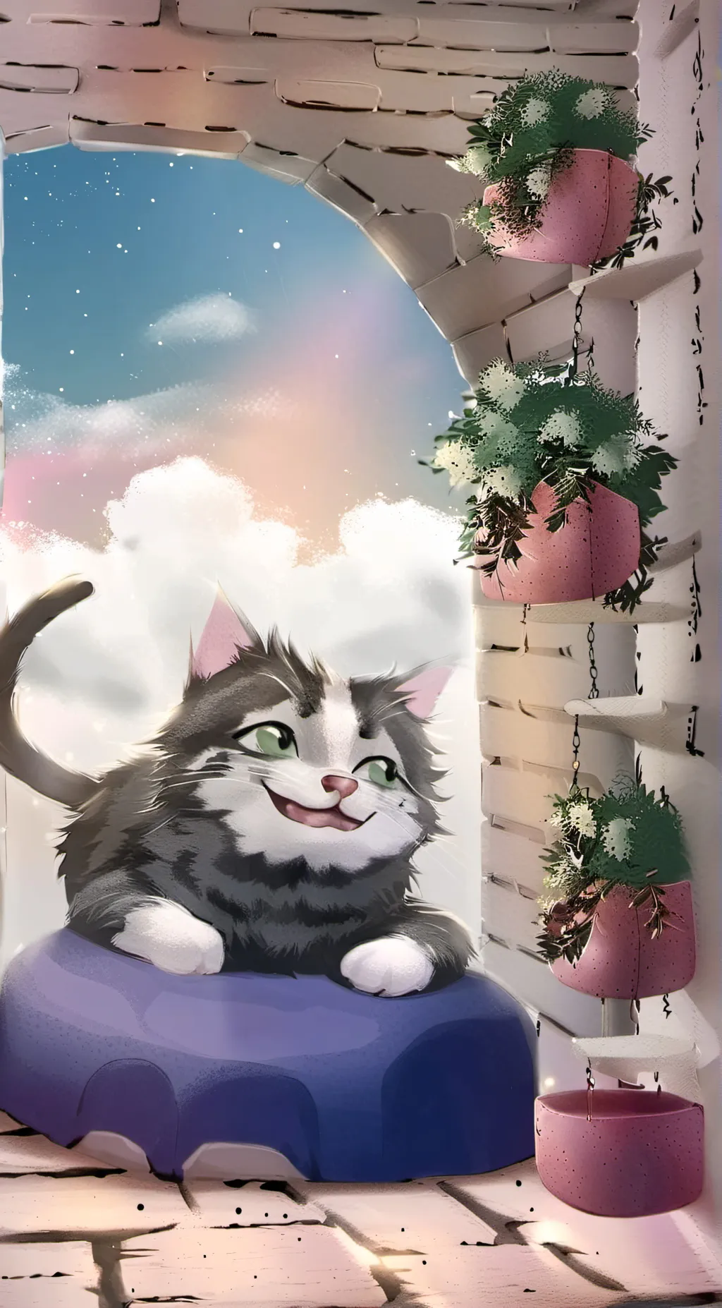 ai character: Catnap hits dummy  background
