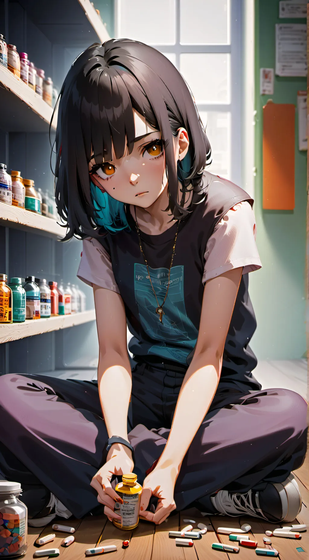 ai character: Ashley  background