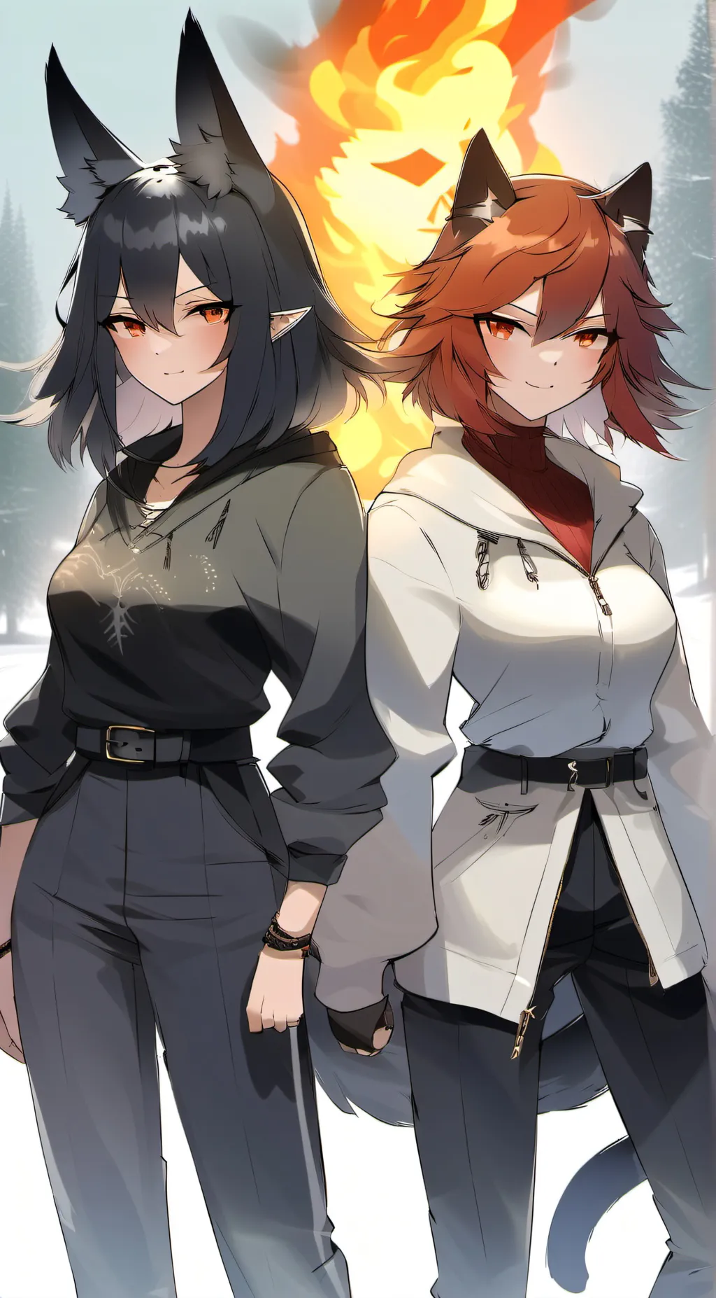 ai character: Aris and Ferin  background