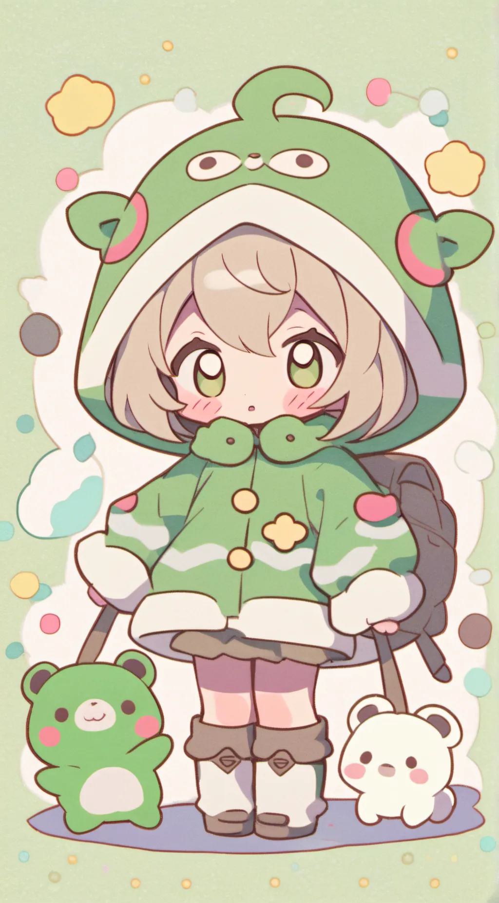 ai character: Froggy background