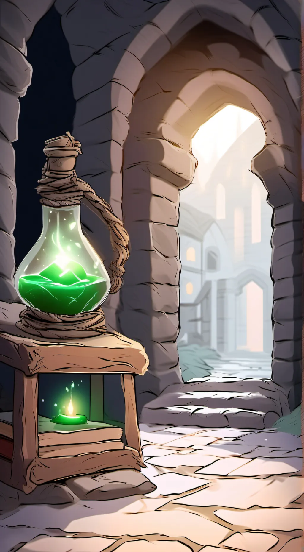 ai character: balloon potion background