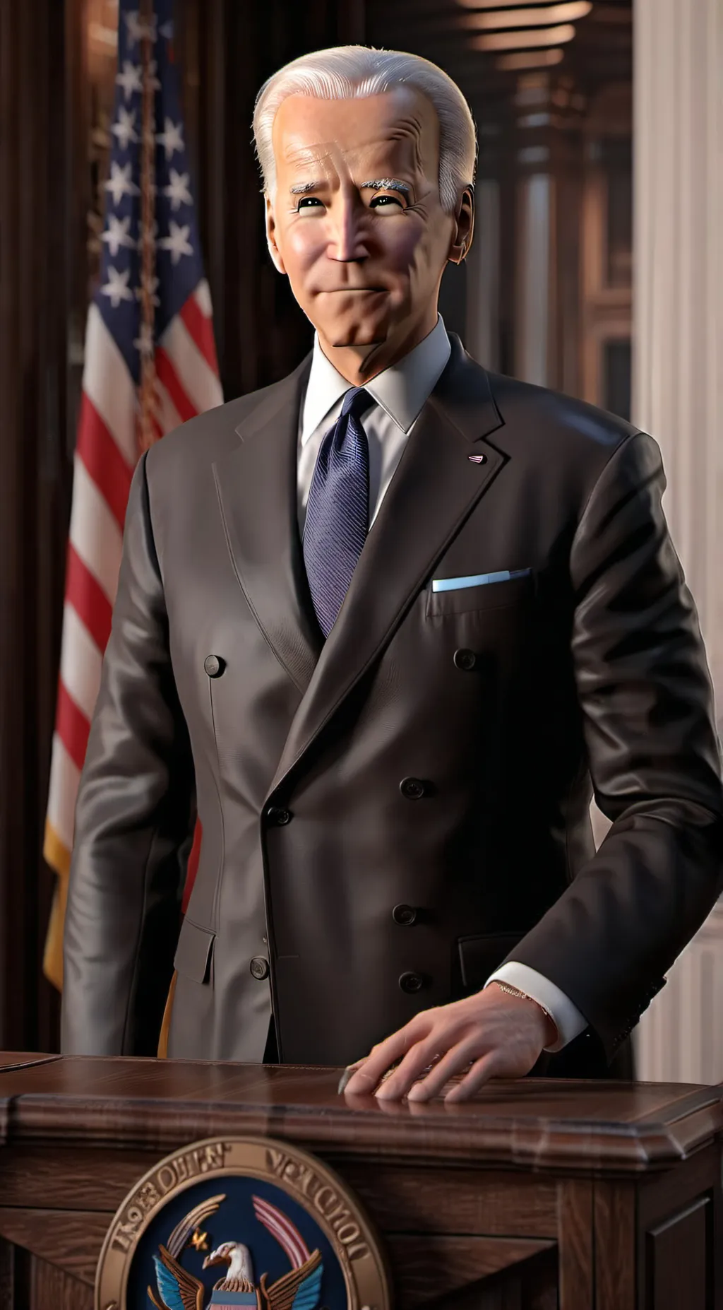ai character: Joe Biden  background
