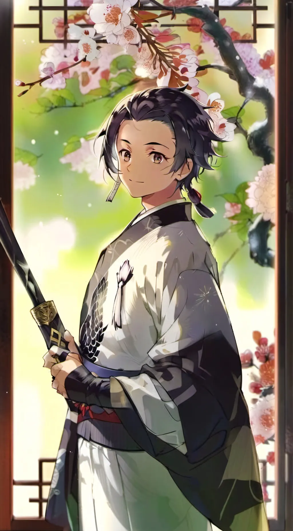 ai character: Tanjiro  background