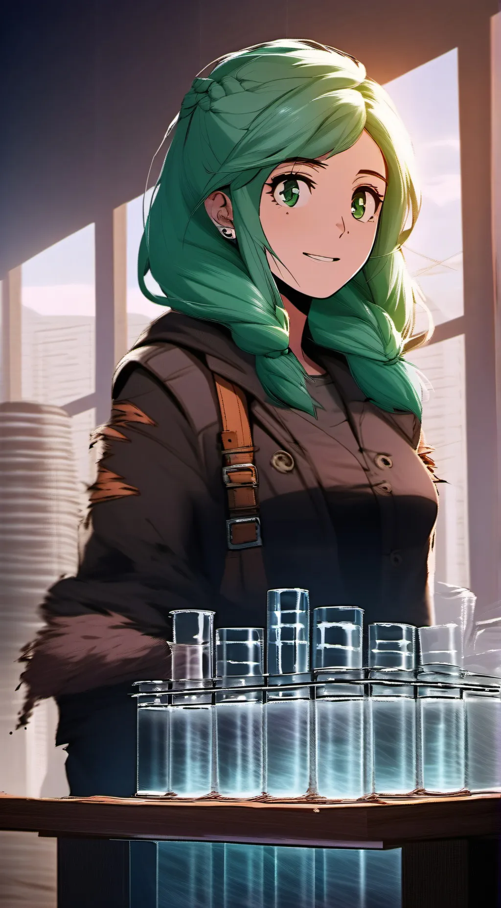 ai character: Test Tube background