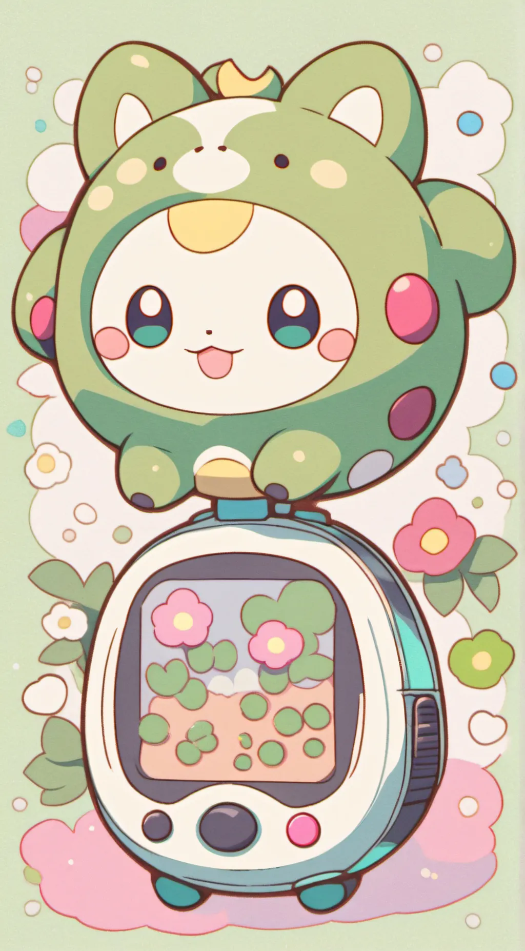 ai character: tamagotchi background