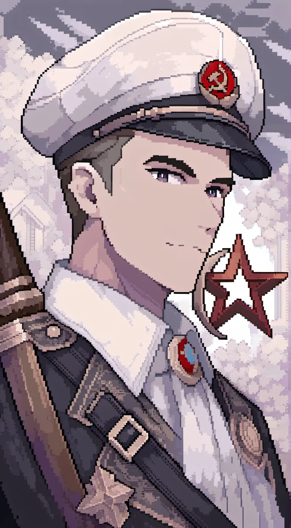 ai character: USSR border guard  background