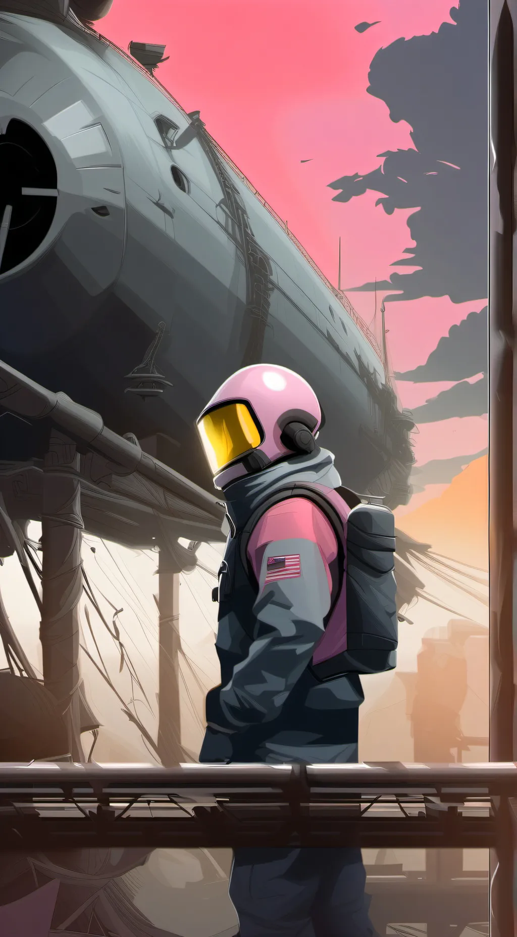 ai character: Pink background
