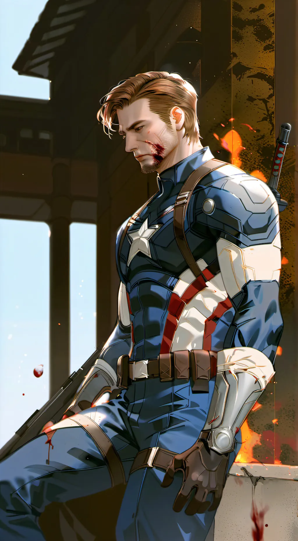 ai character: Captain America  background