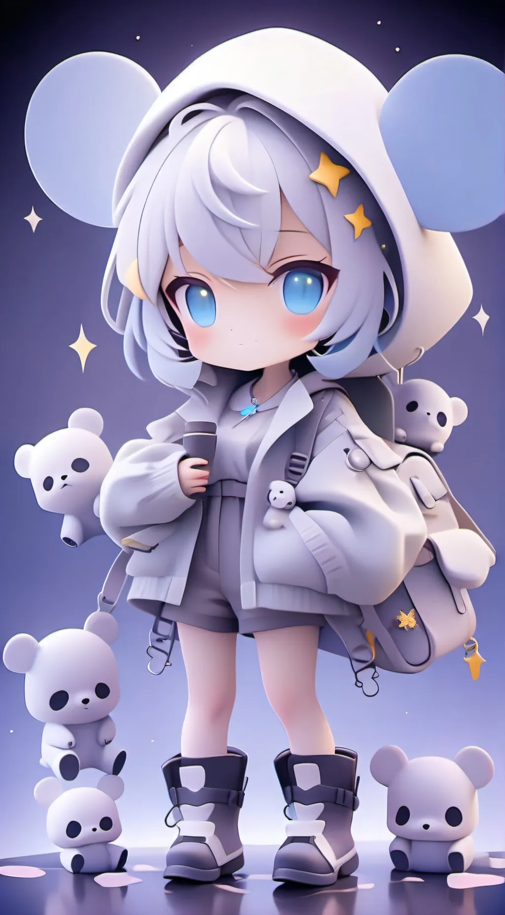 ai character: Baby Amelia  background