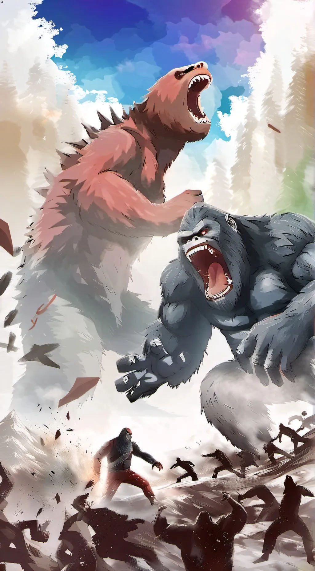 ai character: Triangle VS Monkey background