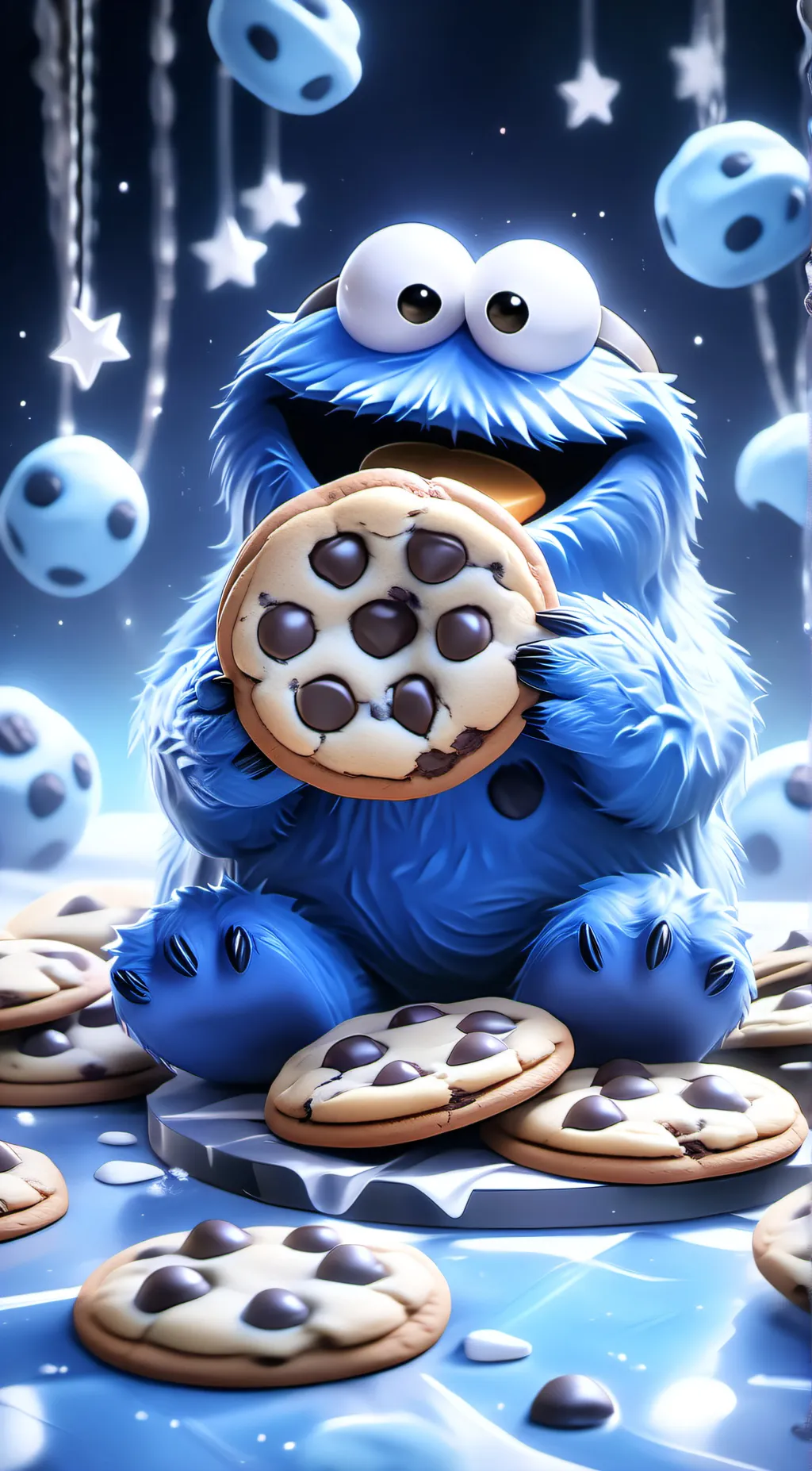 ai character: Cookie monster 🍪 background