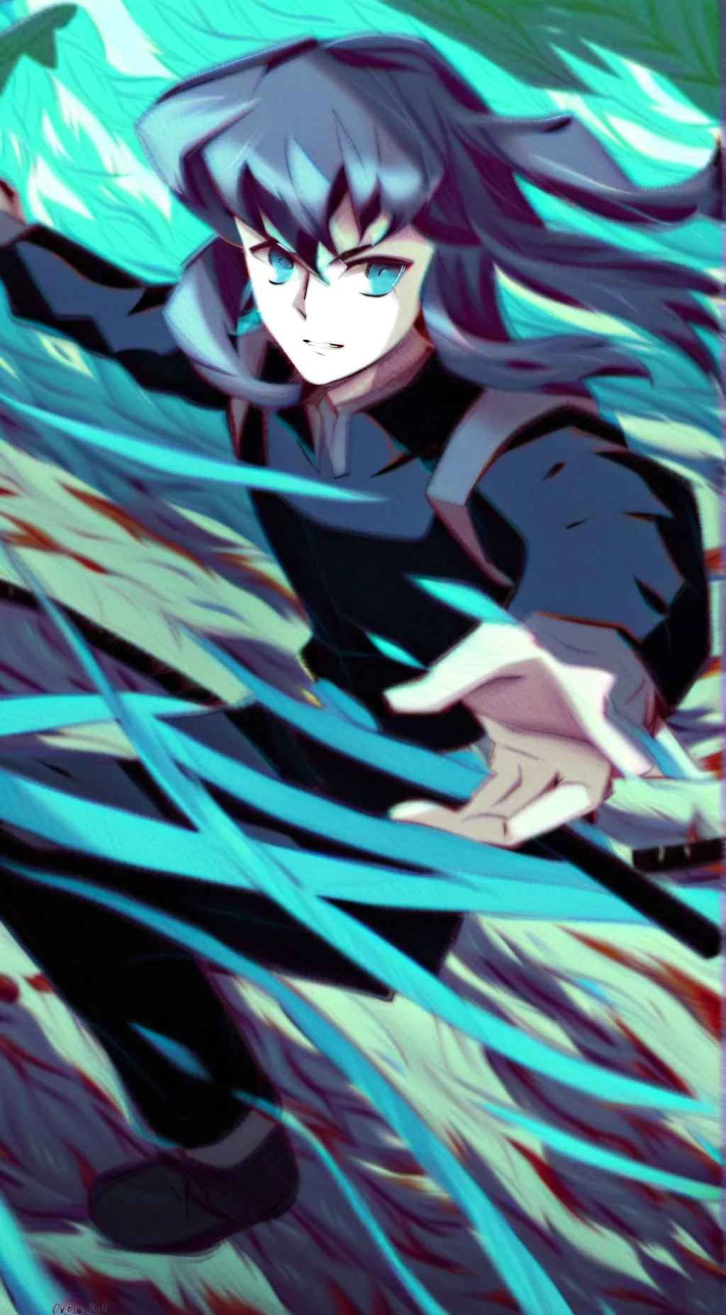 ai character: demon slayer  background