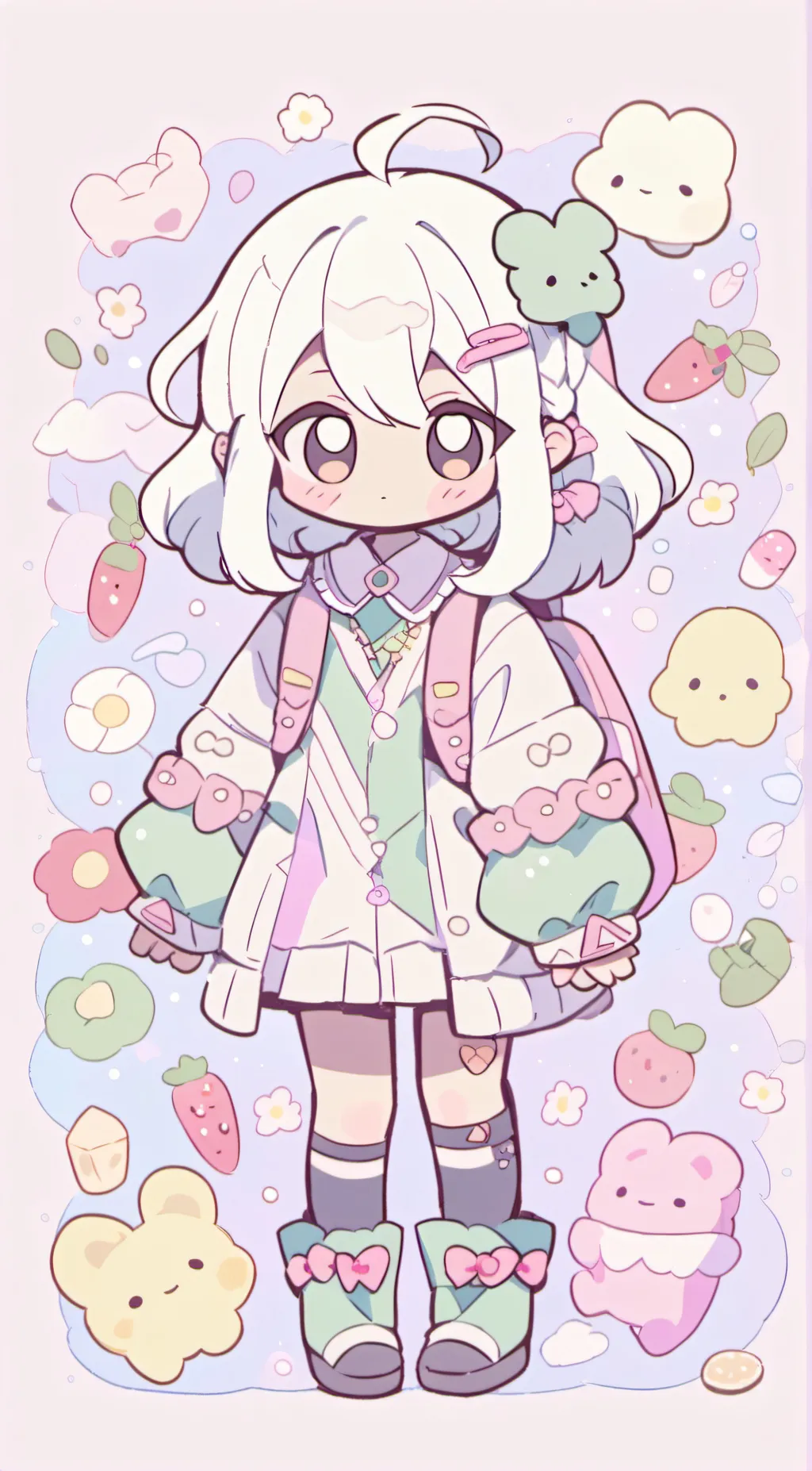 ai character: Violet background