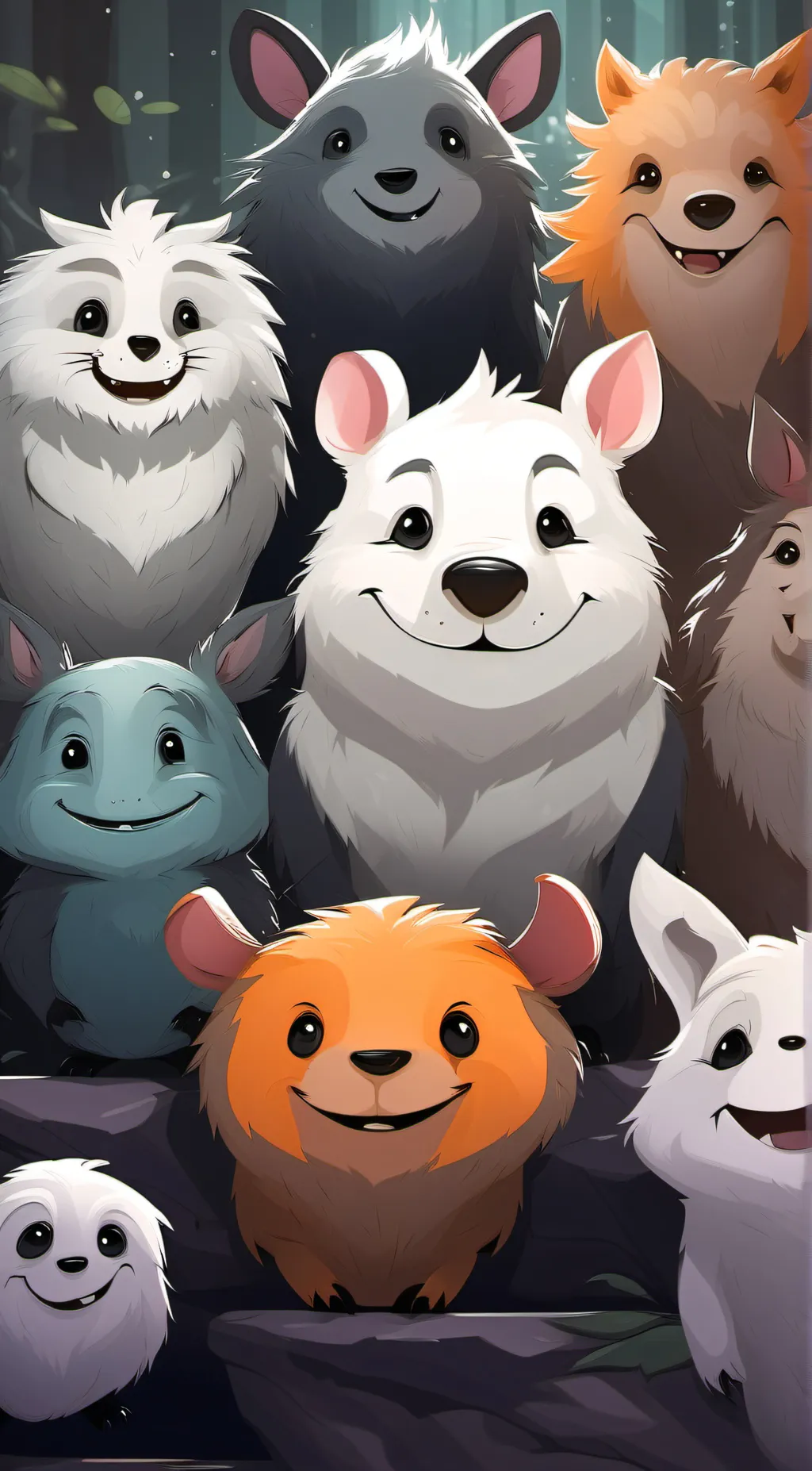 ai character: Smiling Critters  background