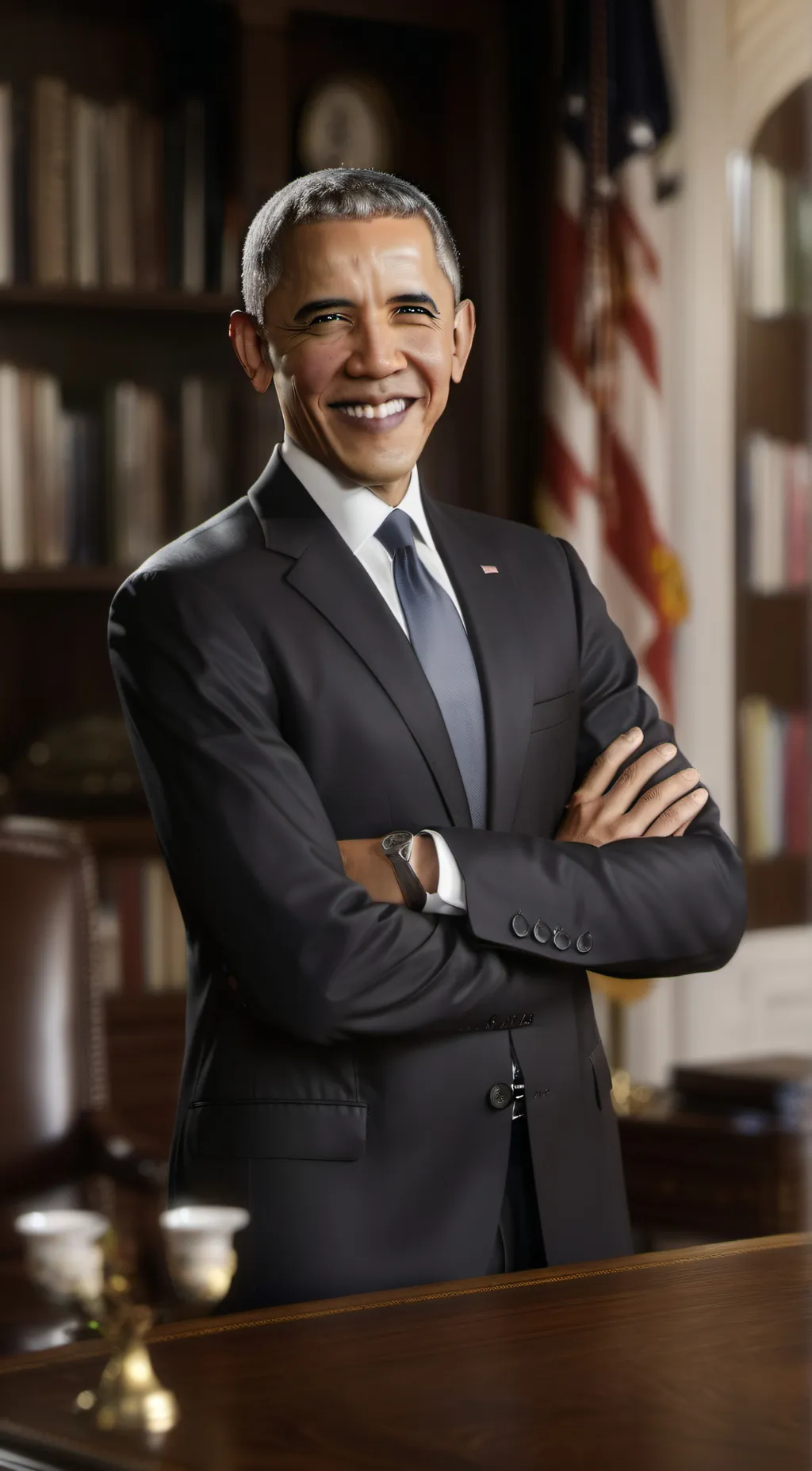 ai character: Barack Obamna background