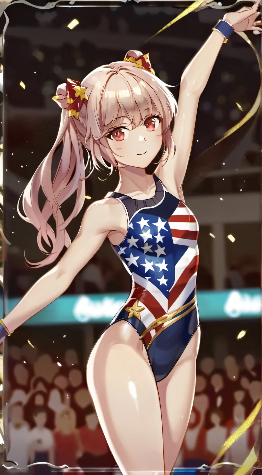 ai character: Patriotic Gymnast background