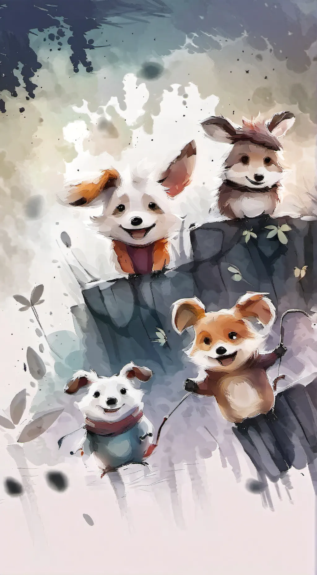ai character: smiling critters background