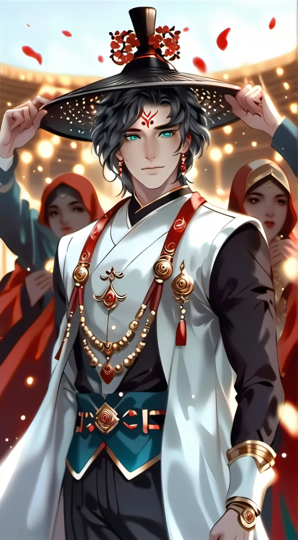 ai character: Aquamarine background