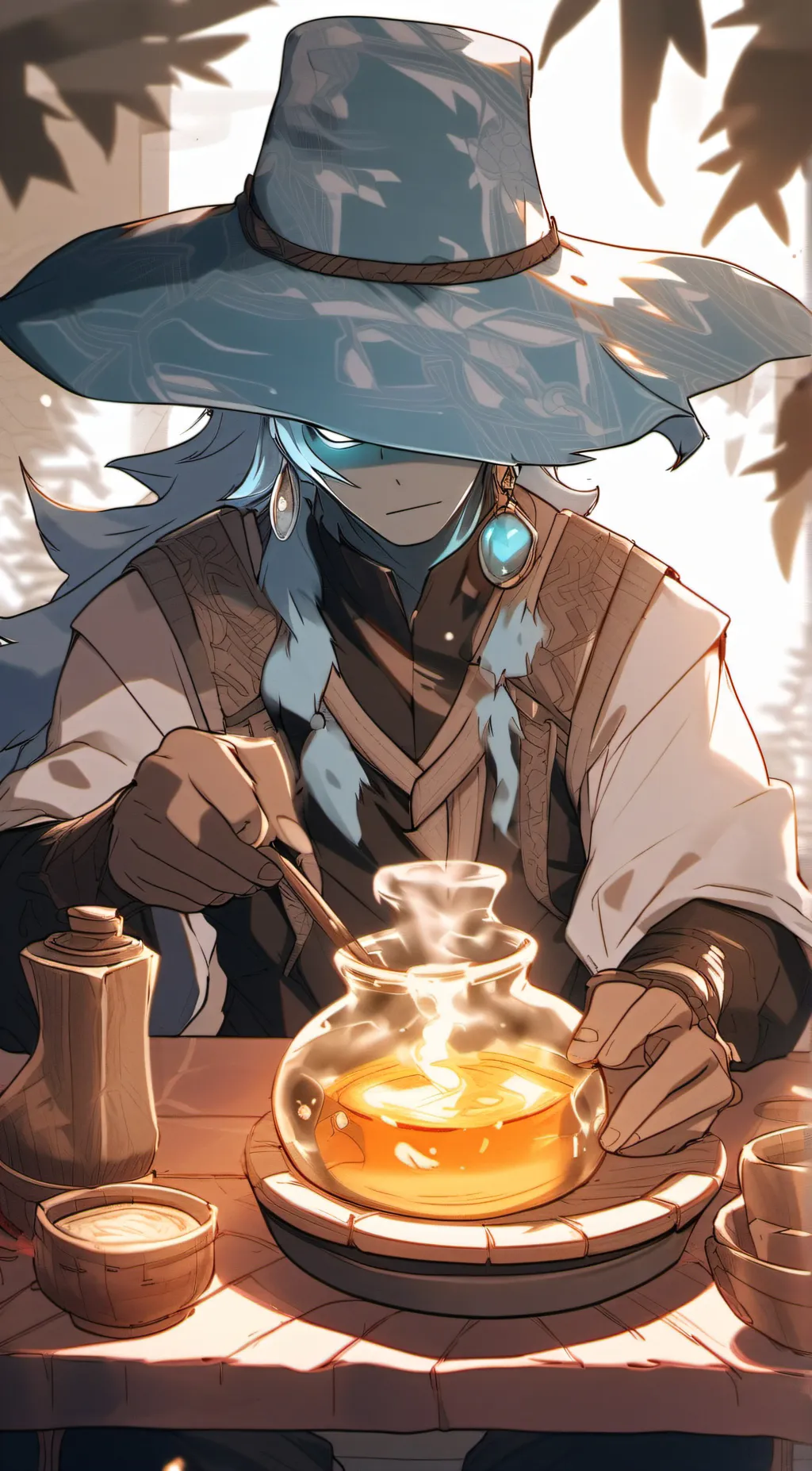 ai character: *(blue)* background