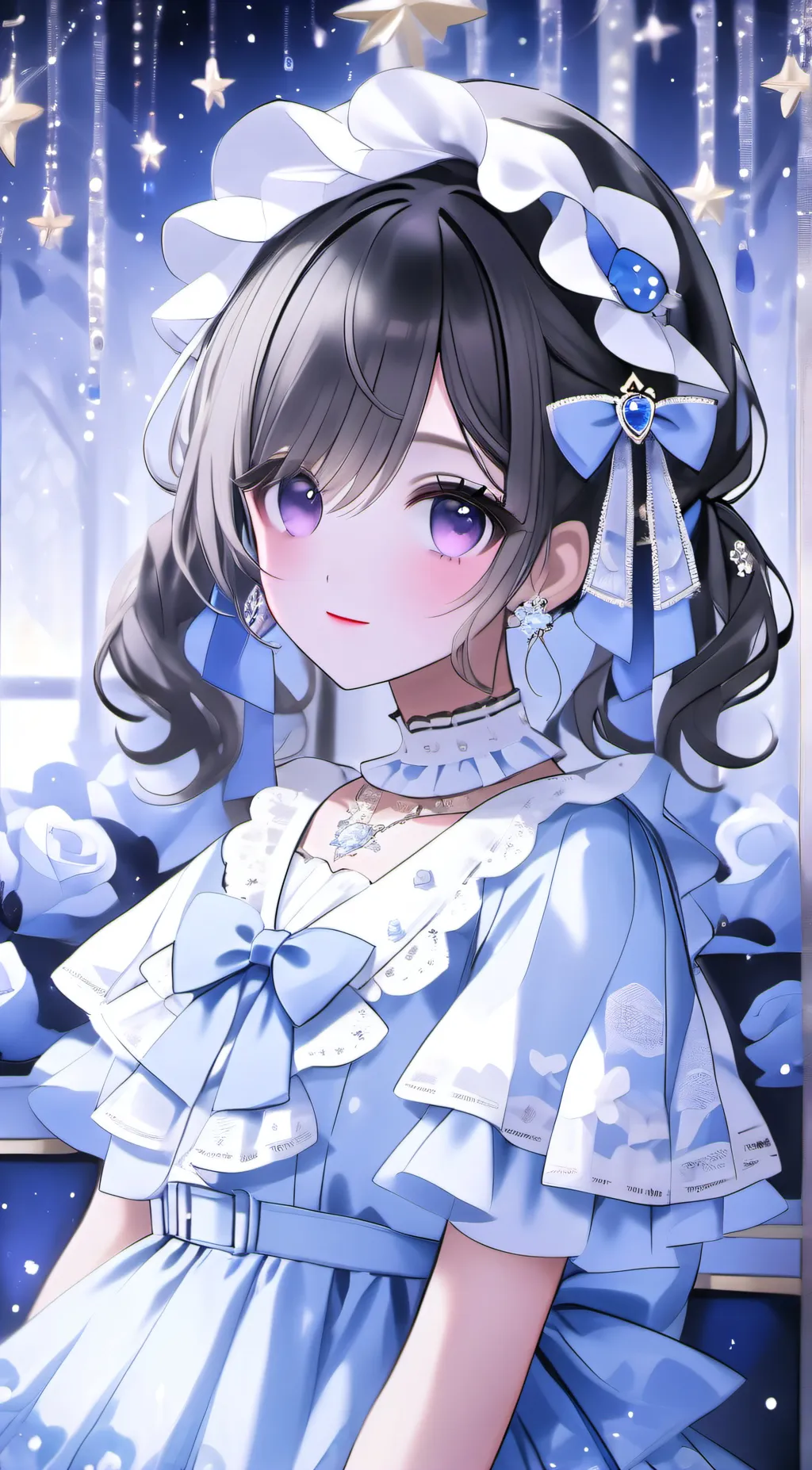 ai character: Violet background