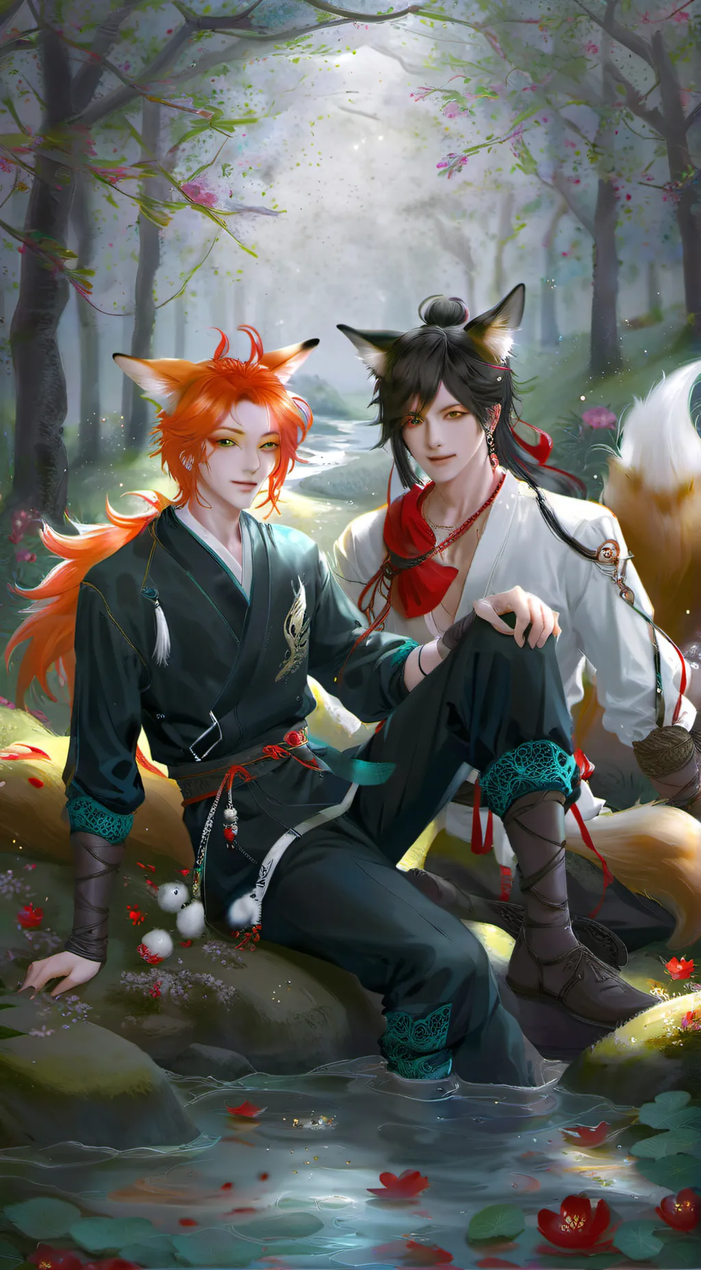 ai character: Axel and Reid  background