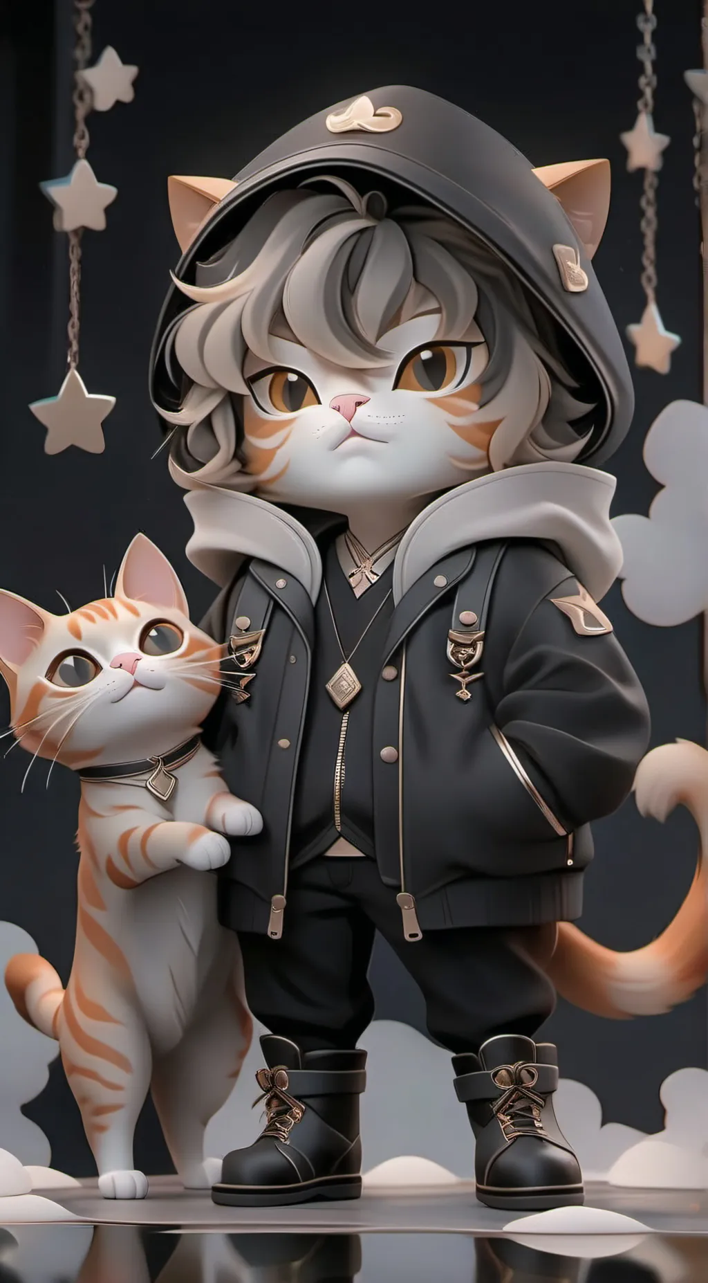 ai character: Cat  background