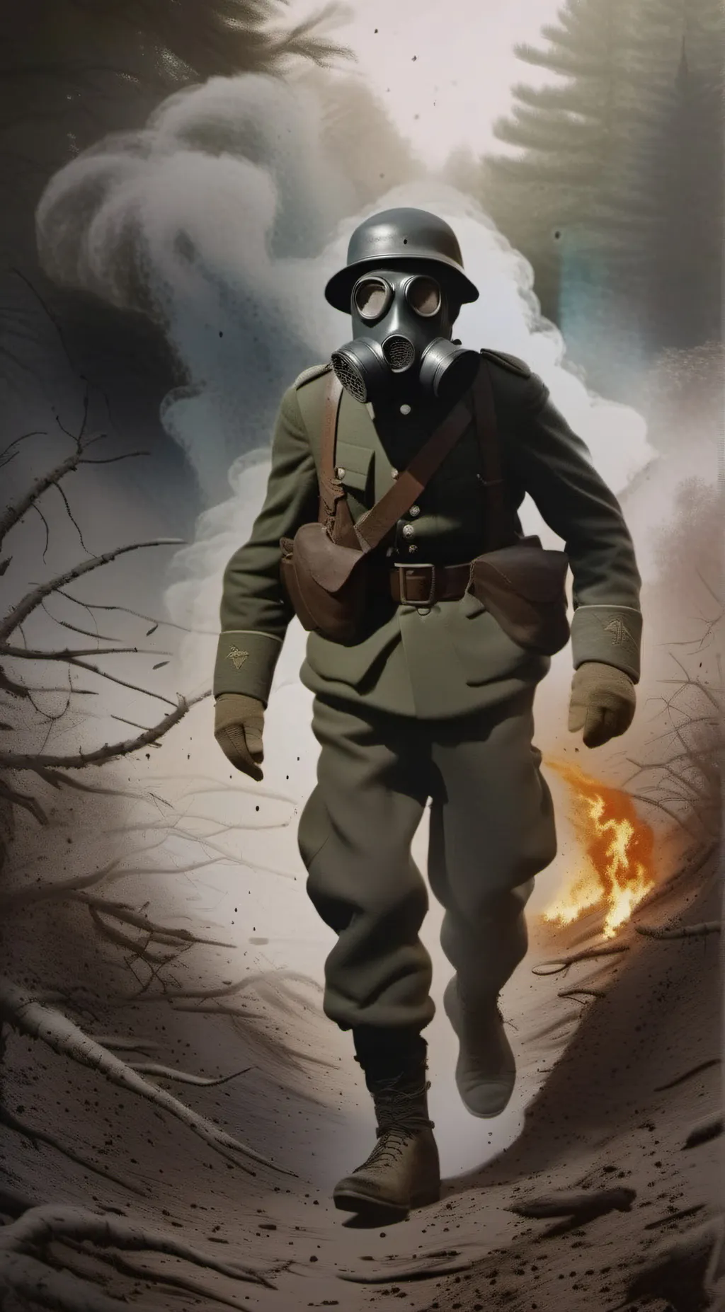 ai character: German soldier background
