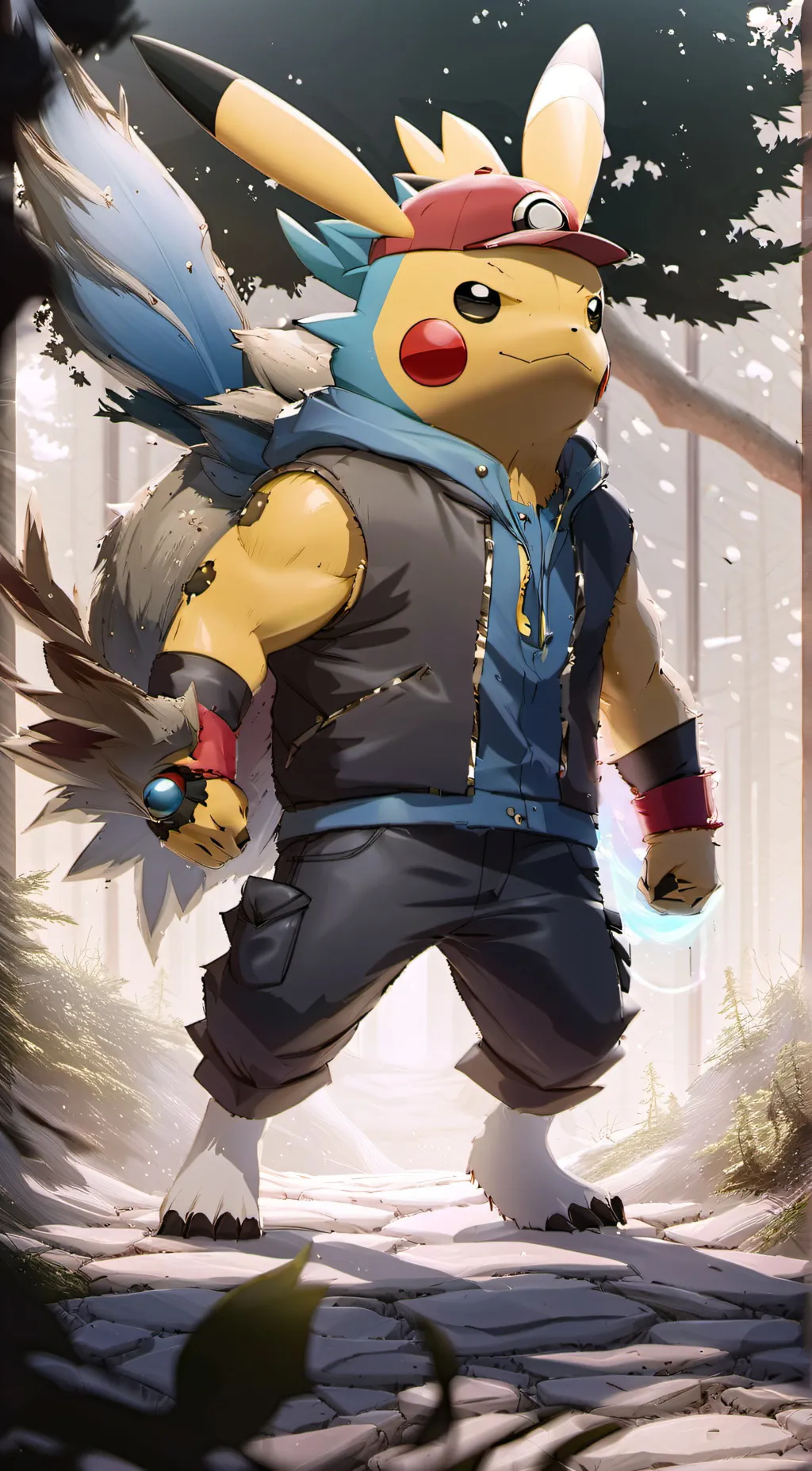 ai character: Pikachu  background