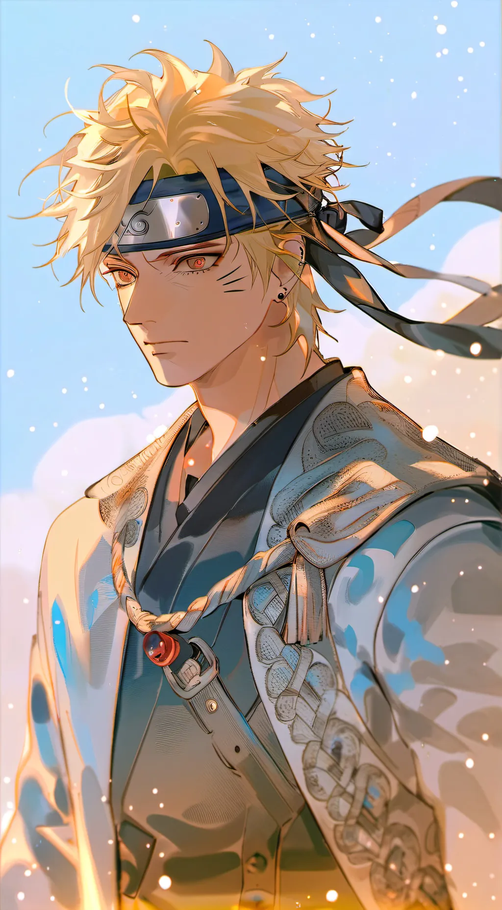 ai character: Two blue Vortex background