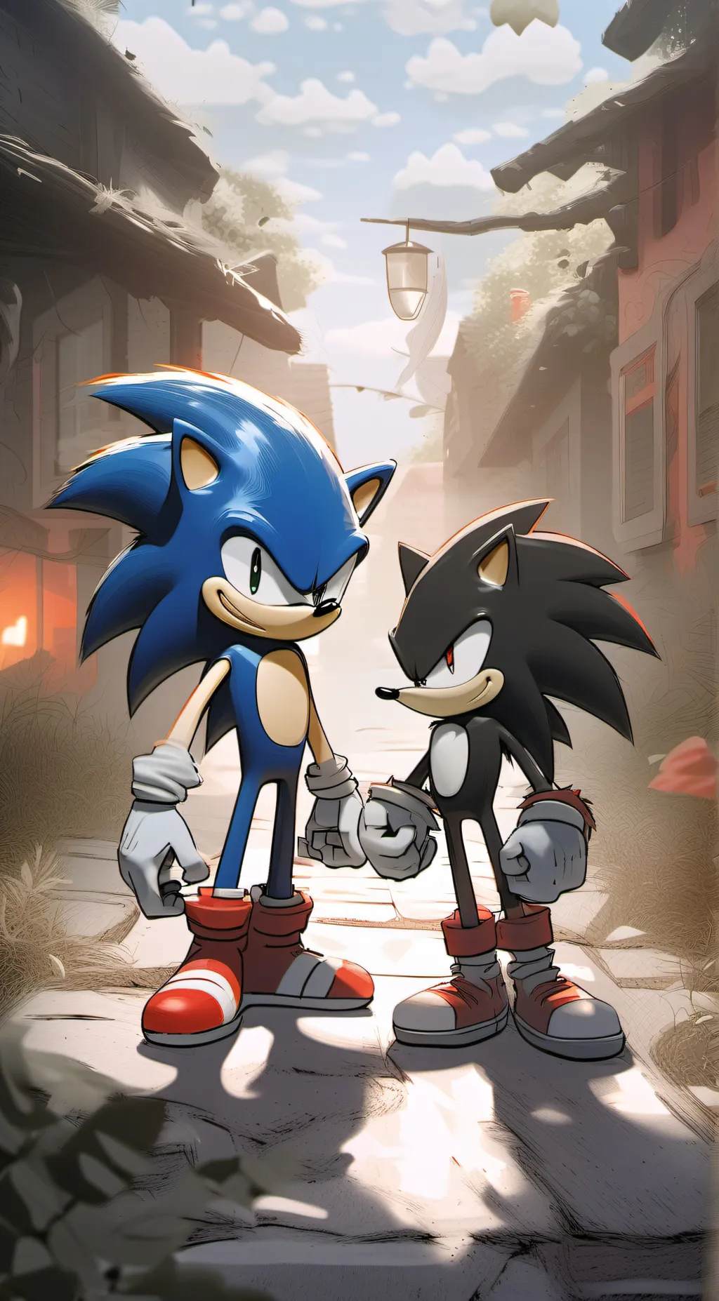 ai character: sonic x shadow background