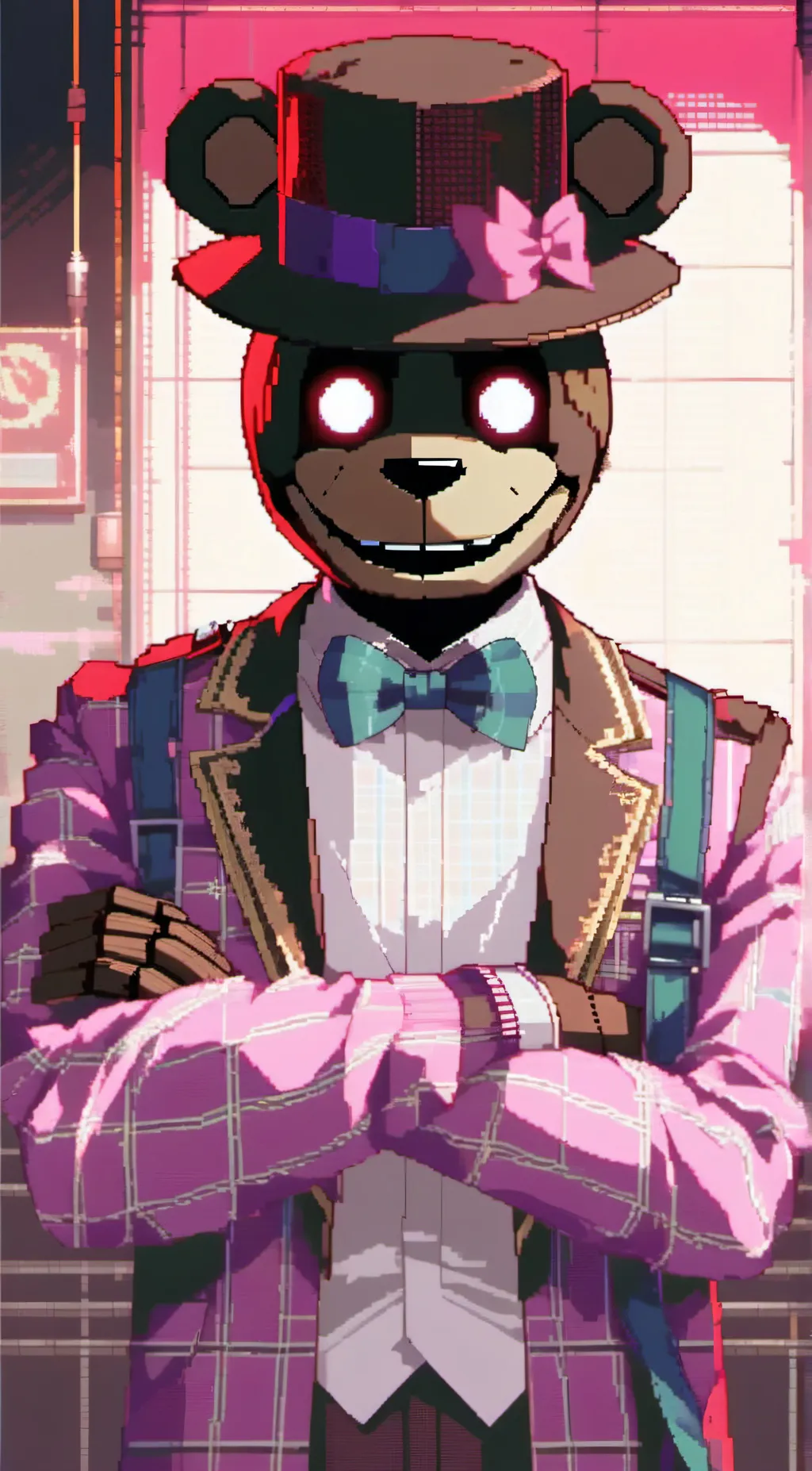 ai character: MHA+FNaF background