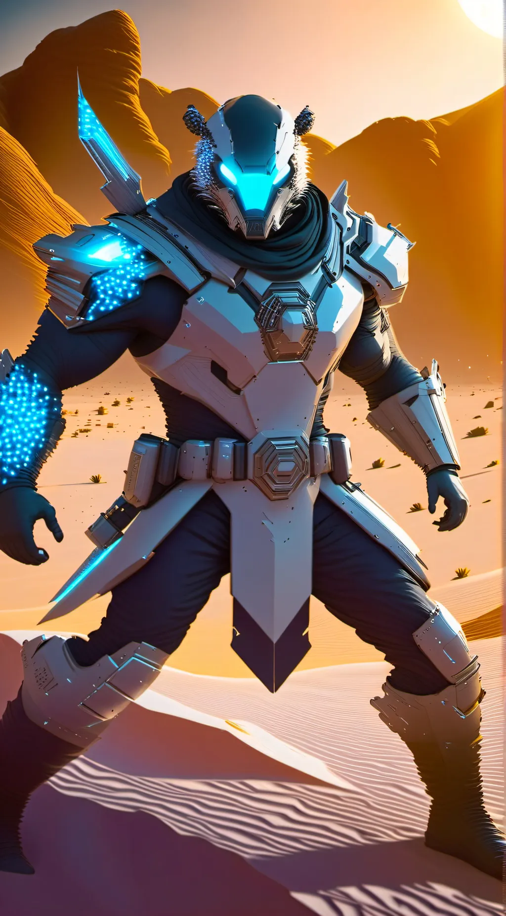 ai character: dark light  background