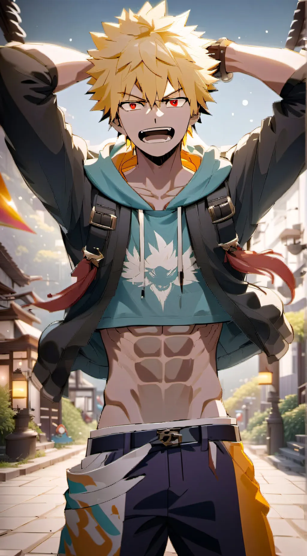 ai character: Katsuki Bakugou background