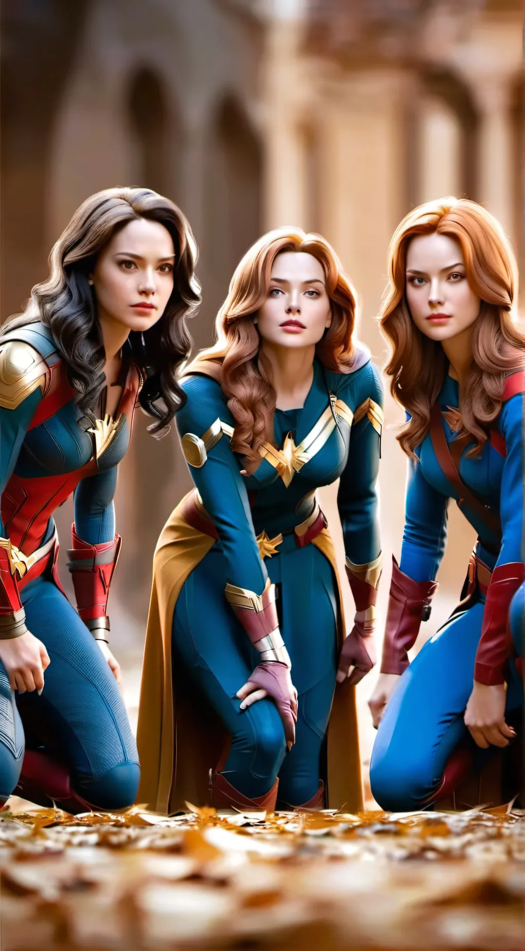 ai character: Kara,Lucy,Pam background