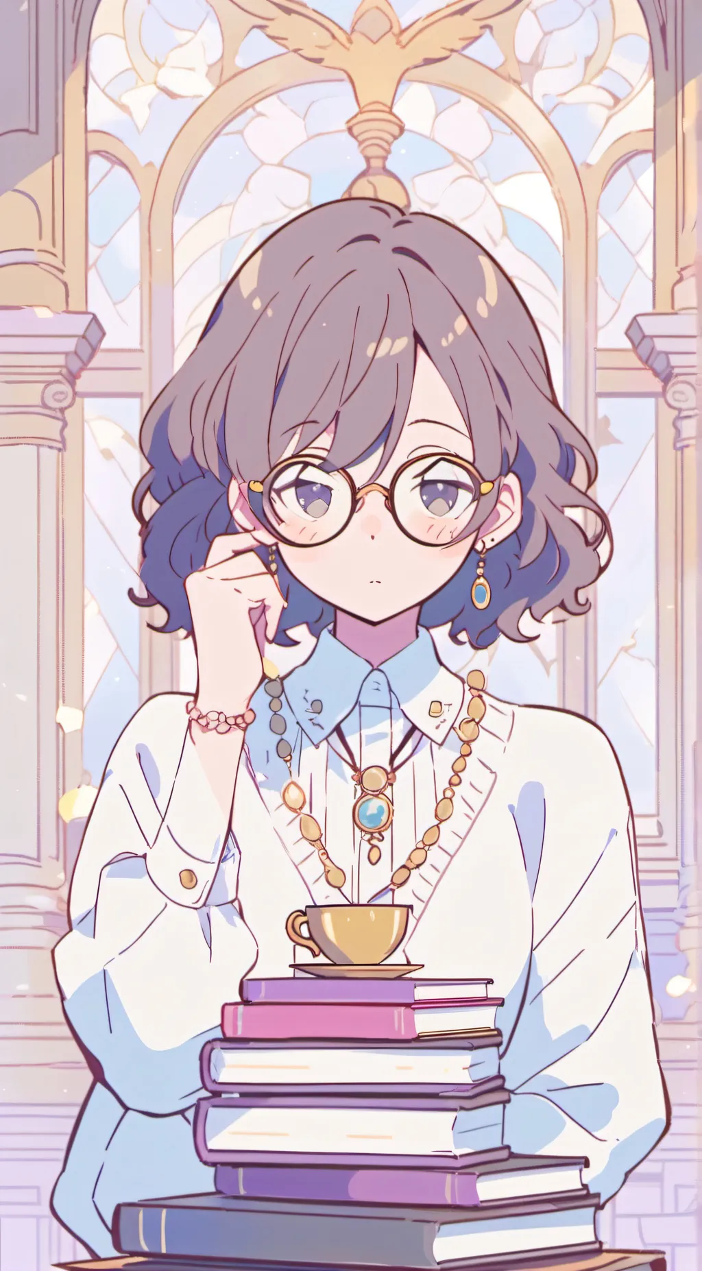 ai character: Amber background