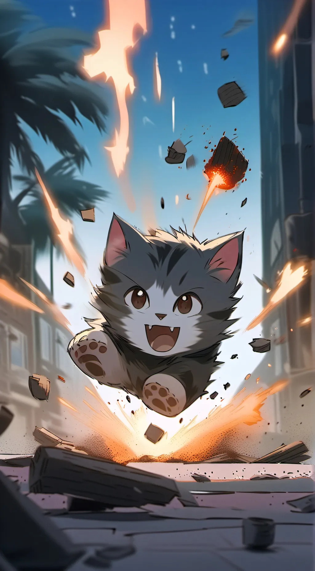 ai character: Exploding kitten background