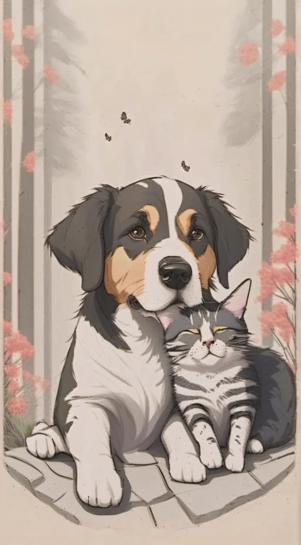 ai character: cat nap and dog da background