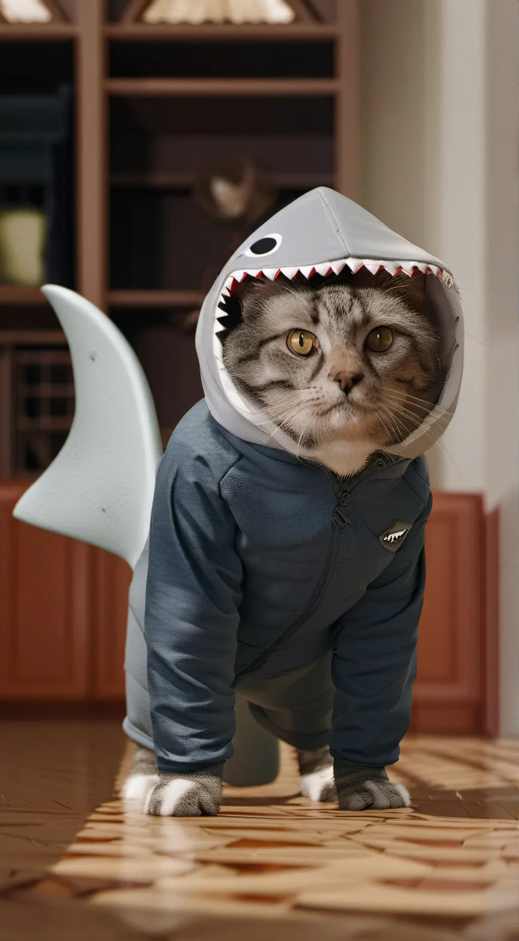 ai character: Shark cat background